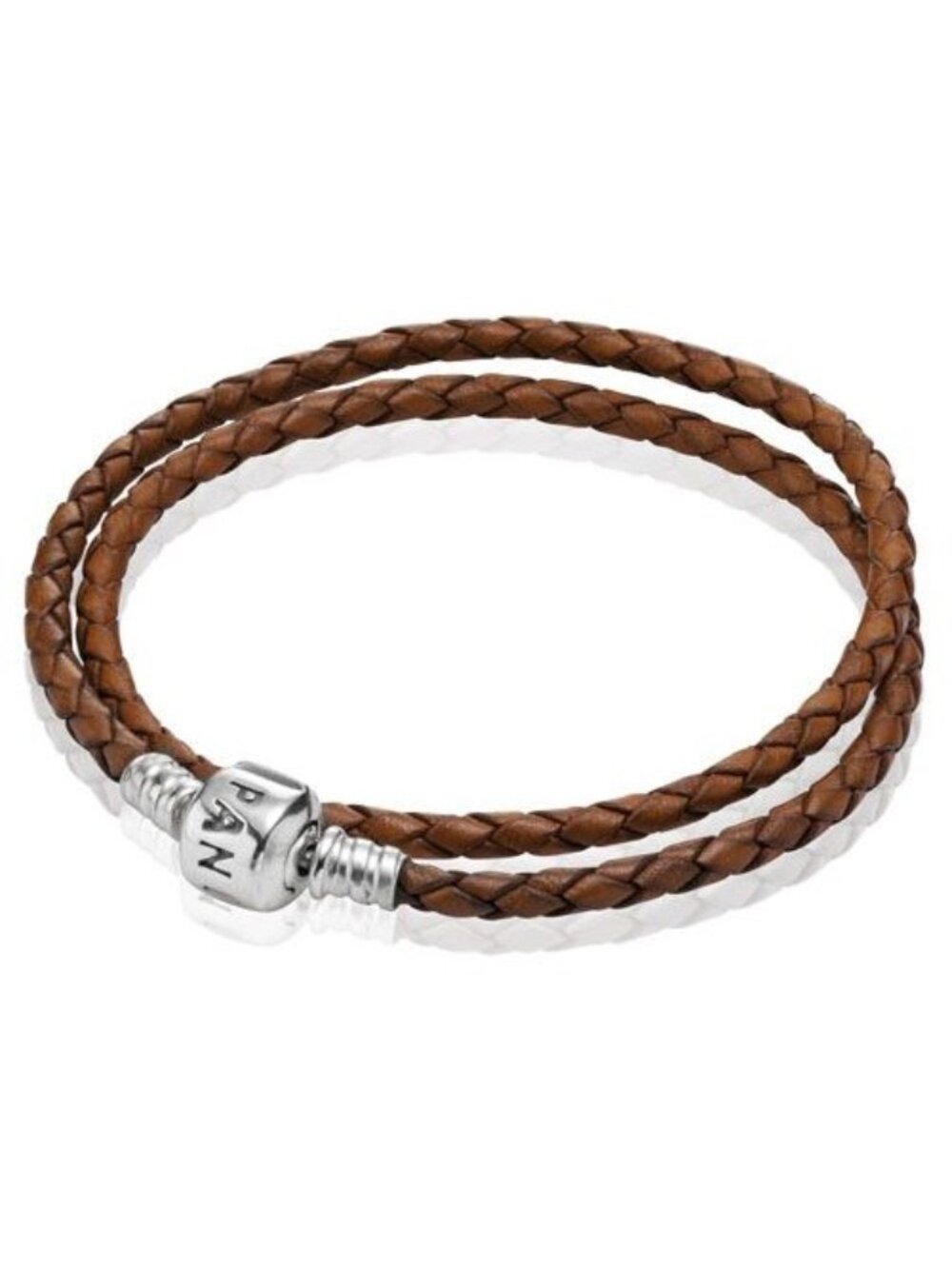Pandora Moments Double Leather Bracelet, Brown, 590705CBN-D  14.96"